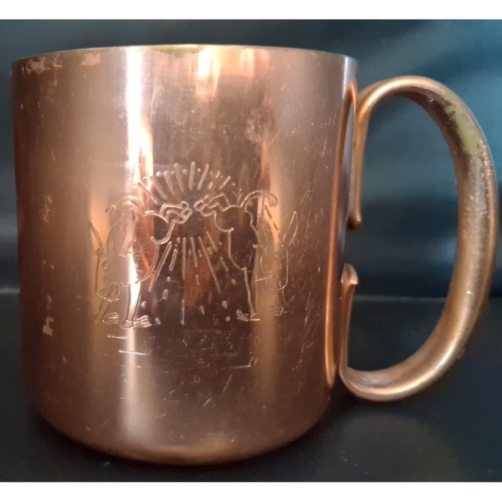 Vintage Copper Moscow Mule Mug with Donkeys - Picture 2 of 16
